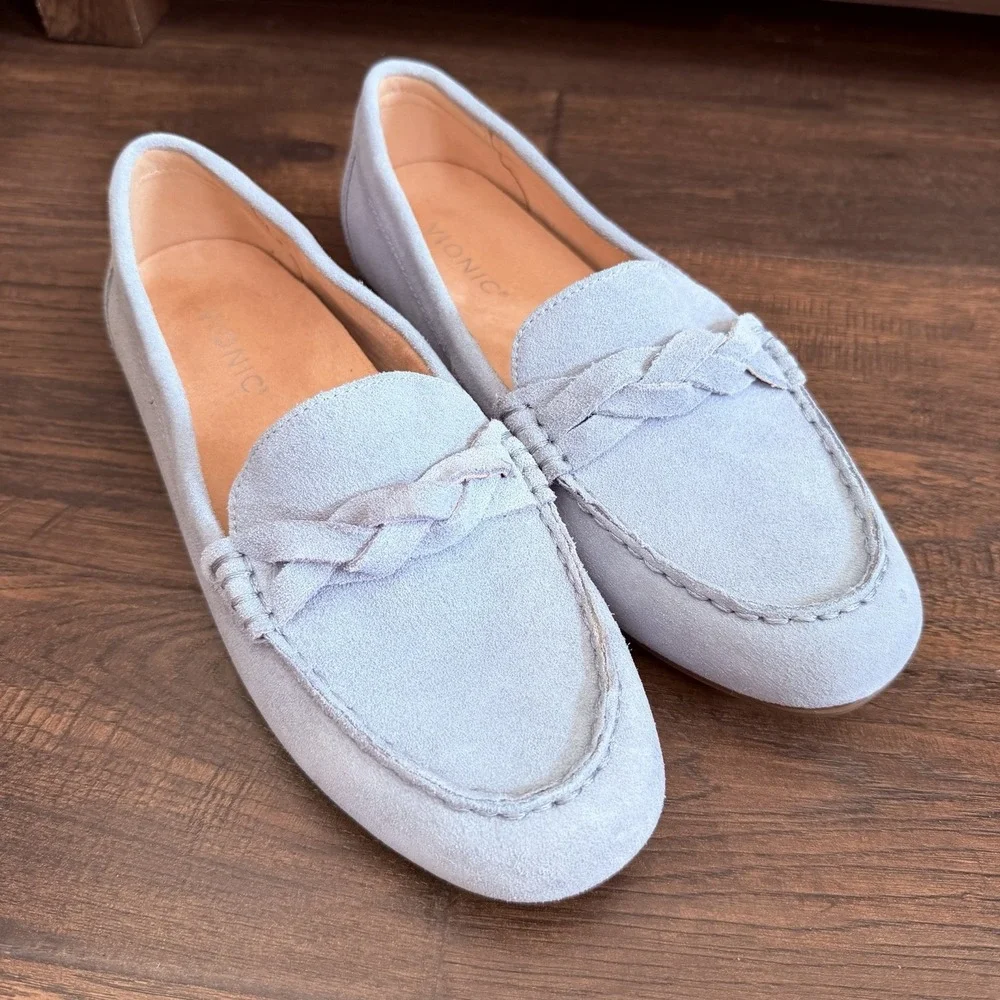Vionic Shoes Womens 9 Montara Loafer Blue Slip On Casual Comfort Low Top Flat - Picture 1 of 12